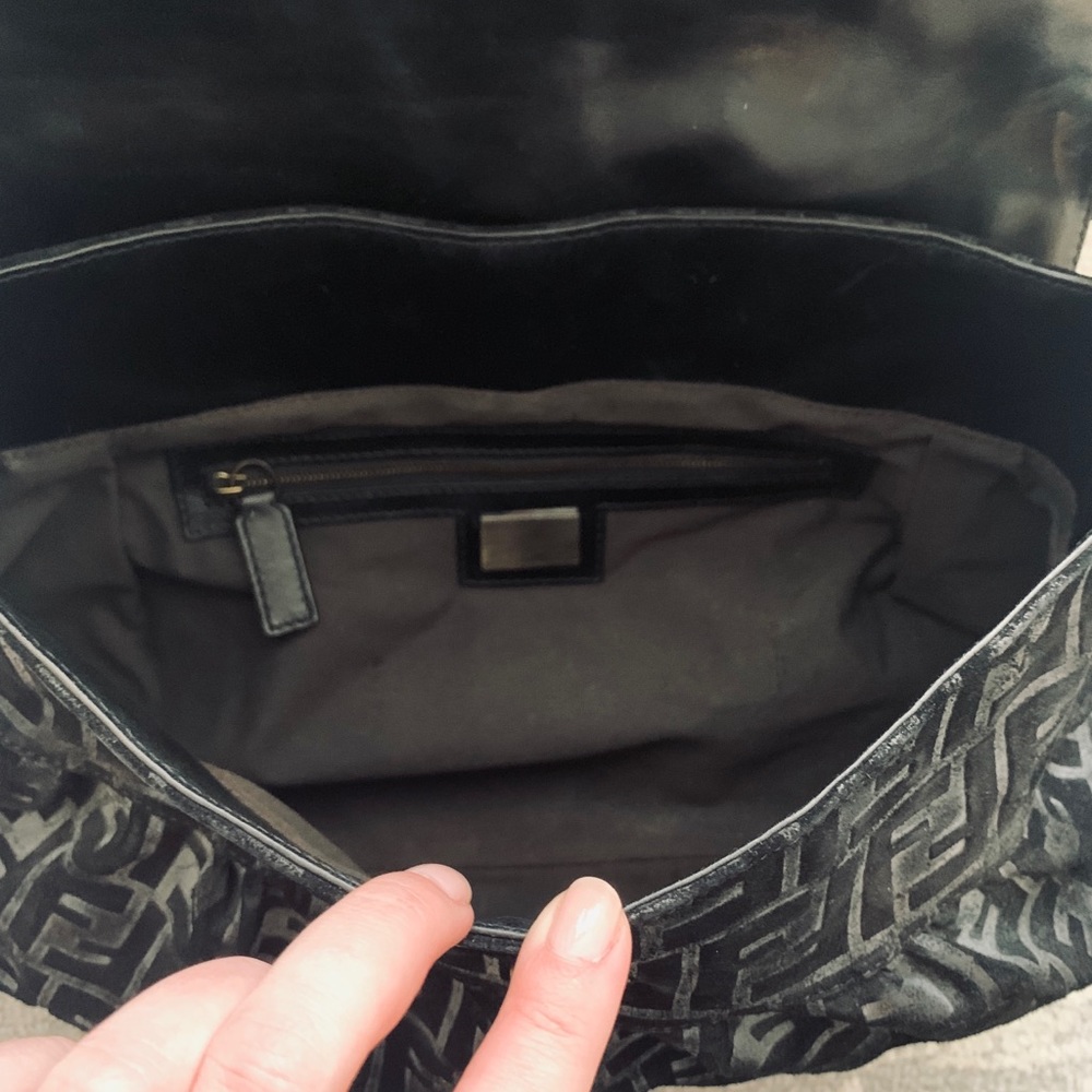 Fendi Black Grande Borsa Chef Suede Leather Bag - Picture 6 of 13